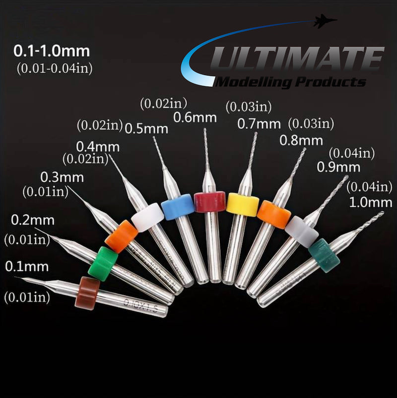 Ultimate Hand Twist Tungsten Carbide Micro Drill Bit Set 0.1 - 1mm