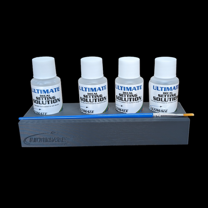 Ultimate Decal Setting Solution GIGA Bundle - Normal, Strong, Extra Strong & FIX (4 bottles) + Holder & Decal Brush